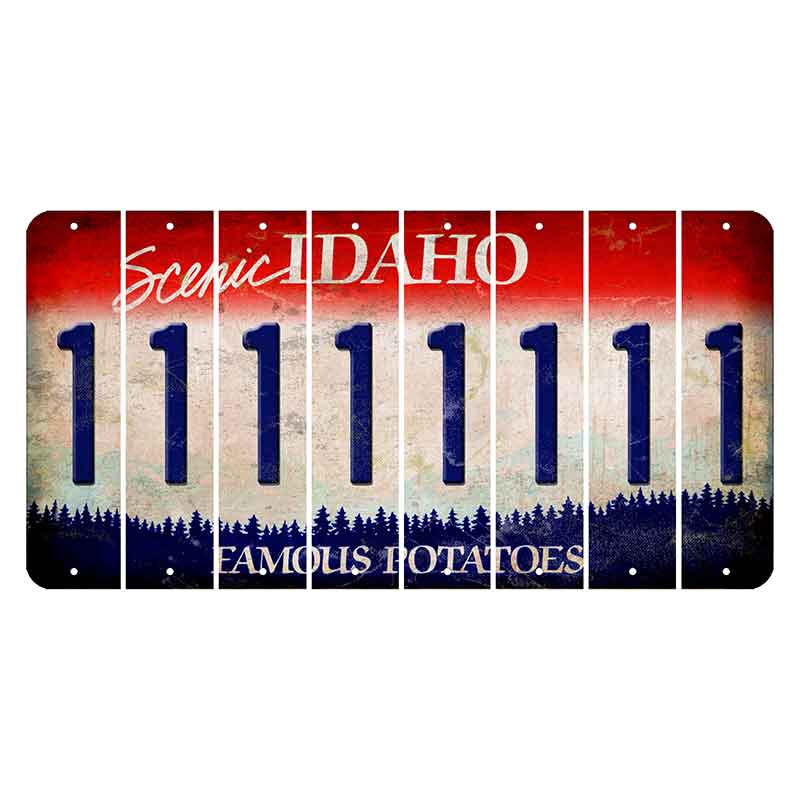 Idaho Scenic Cut License Plate Strips (Set of 8) 1