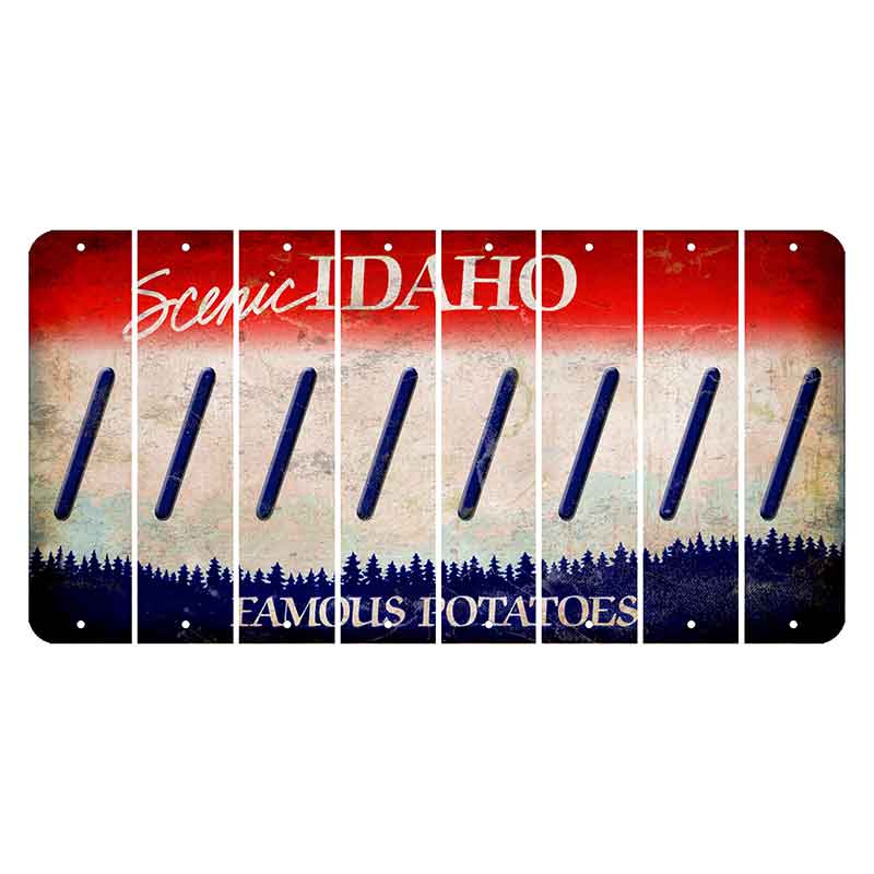Idaho Scenic Cut License Plate Strips (Set of 8) Forward Slash