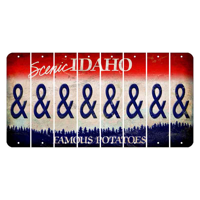 Idaho Scenic Cut License Plate Strips (Set of 8) And Sign