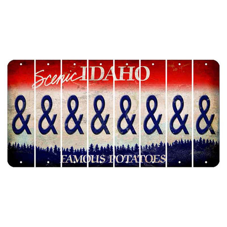 Idaho Scenic Cut License Plate Strips (Set of 8) And Sign