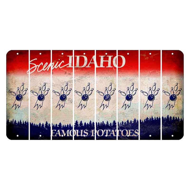 Idaho Scenic Cut License Plate Strips (Set of 8) Bowling