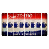 Idaho Scenic Cut License Plate Strips (Set of 8) Beer Mug