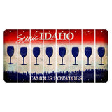 Idaho Scenic Cut License Plate Strips (Set of 8) Wine Glass