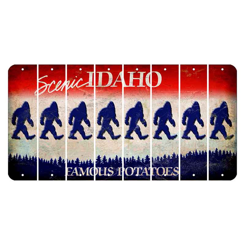 Idaho Scenic Cut License Plate Strips (Set of 8) Bigfoot