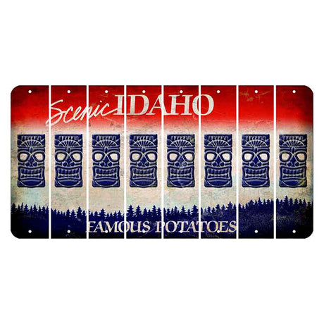 Idaho Scenic Cut License Plate Strips (Set of 8) Tiki