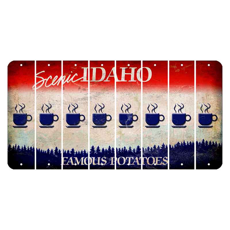 Idaho Scenic Cut License Plate Strips (Set of 8) Coffee Mug