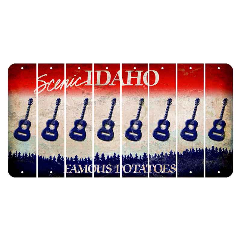 Idaho Scenic Cut License Plate Strips (Set of 8) Guitar