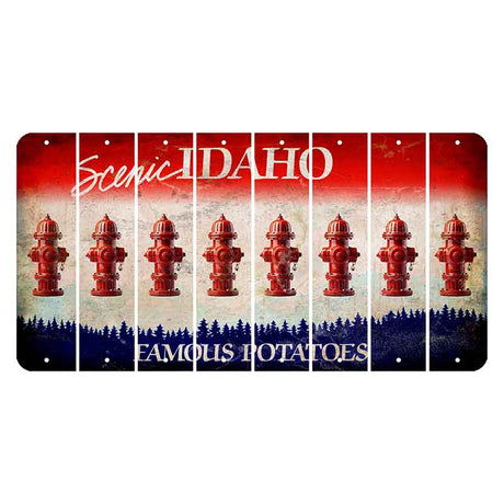 Idaho Scenic Cut License Plate Strips (Set of 8) Fire Hydrant
