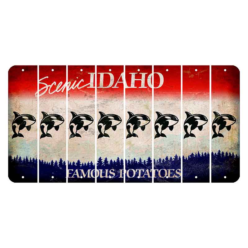 Idaho Scenic Cut License Plate Strips (Set of 8) Whale