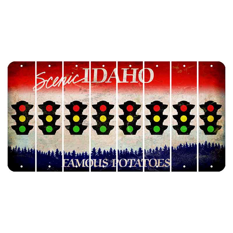 Idaho Scenic Cut License Plate Strips (Set of 8) Traffic Light