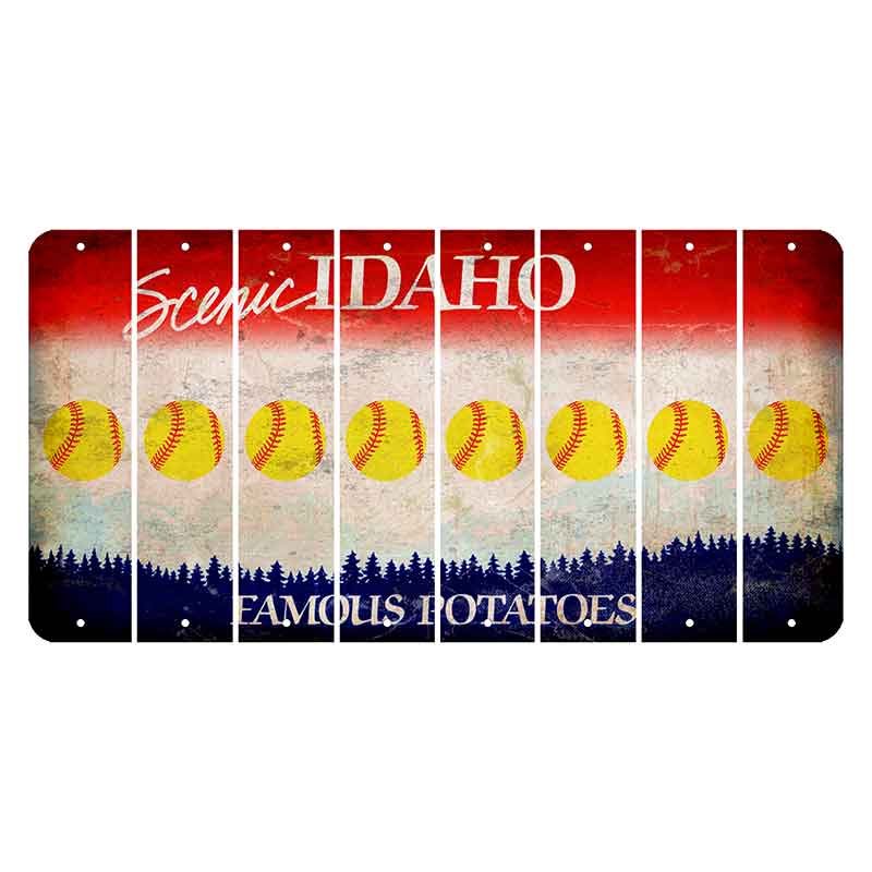 Idaho Scenic Cut License Plate Strips (Set of 8) Softball