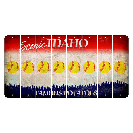 Idaho Scenic Cut License Plate Strips (Set of 8) Softball
