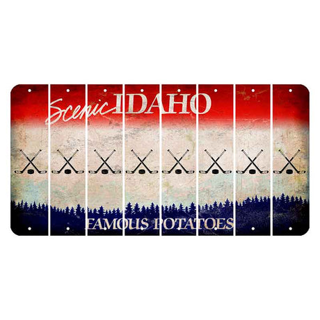 Idaho Scenic Cut License Plate Strips (Set of 8) Hockey