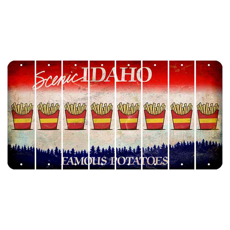 Idaho Scenic Cut License Plate Strips (Set of 8) French Fries