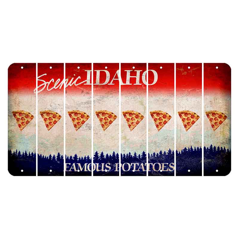 Idaho Scenic Cut License Plate Strips (Set of 8) Pizza