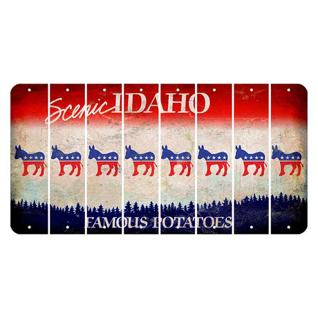 Idaho Scenic Cut License Plate Strips (Set of 8) Democrat