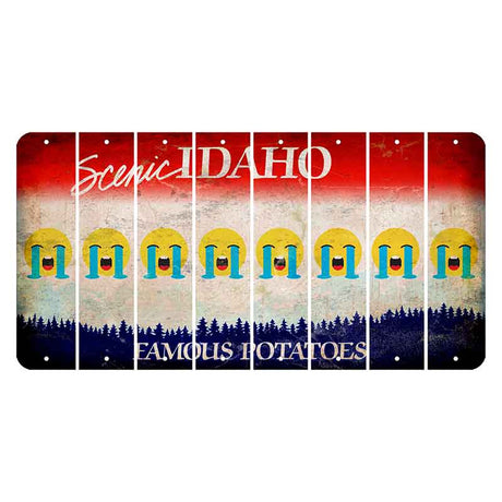 Idaho Scenic Cut License Plate Strips (Set of 8) Emoji - Crying