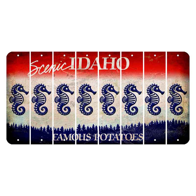 Idaho Scenic Cut License Plate Strips (Set of 8) Seahorse