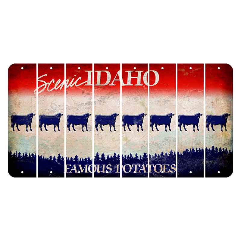Idaho Scenic Cut License Plate Strips (Set of 8) Dairy Cow