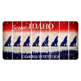 Idaho Scenic Cut License Plate Strips (Set of 8) Howling Wolf