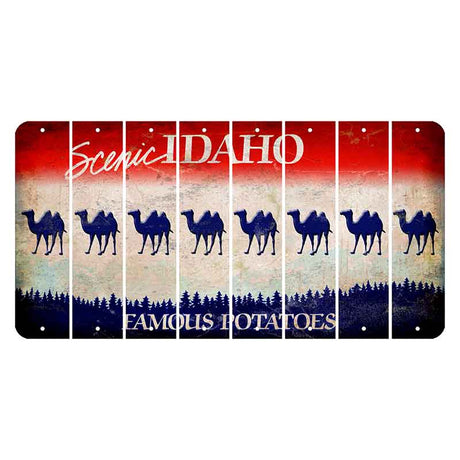 Idaho Scenic Cut License Plate Strips (Set of 8) Camel