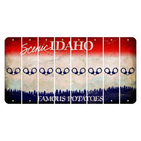 Idaho Scenic Cut License Plate Strips (Set of 8) Handcuffs
