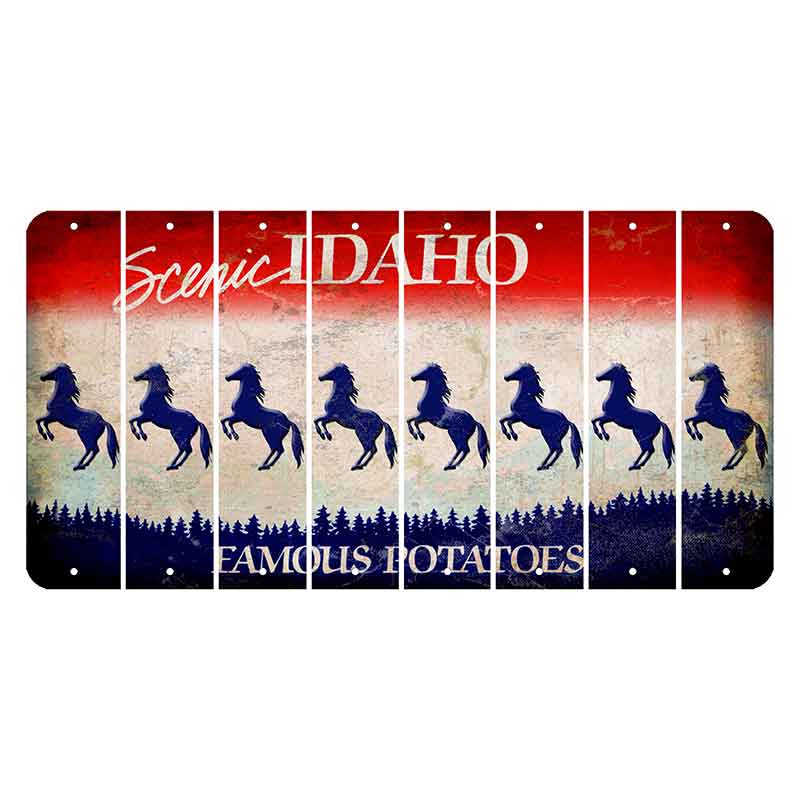 Idaho Scenic Cut License Plate Strips (Set of 8) Horse