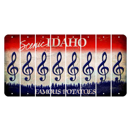 Idaho Scenic Cut License Plate Strips (Set of 8) Music Note