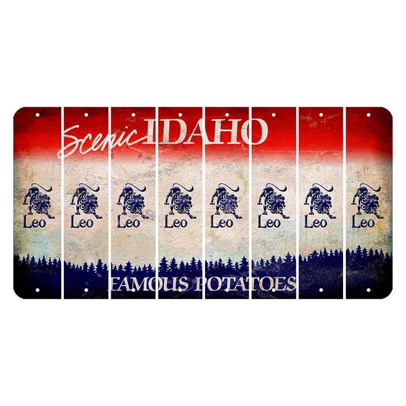 Idaho Scenic Cut License Plate Strips (Set of 8) Zodiac Sign - Leo