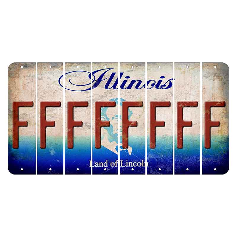 Illinois Abraham Lincoln Cut License Plate Strips (Set of 8) F