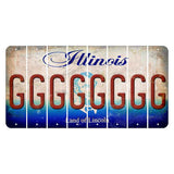 Illinois Abraham Lincoln Cut License Plate Strips (Set of 8) G