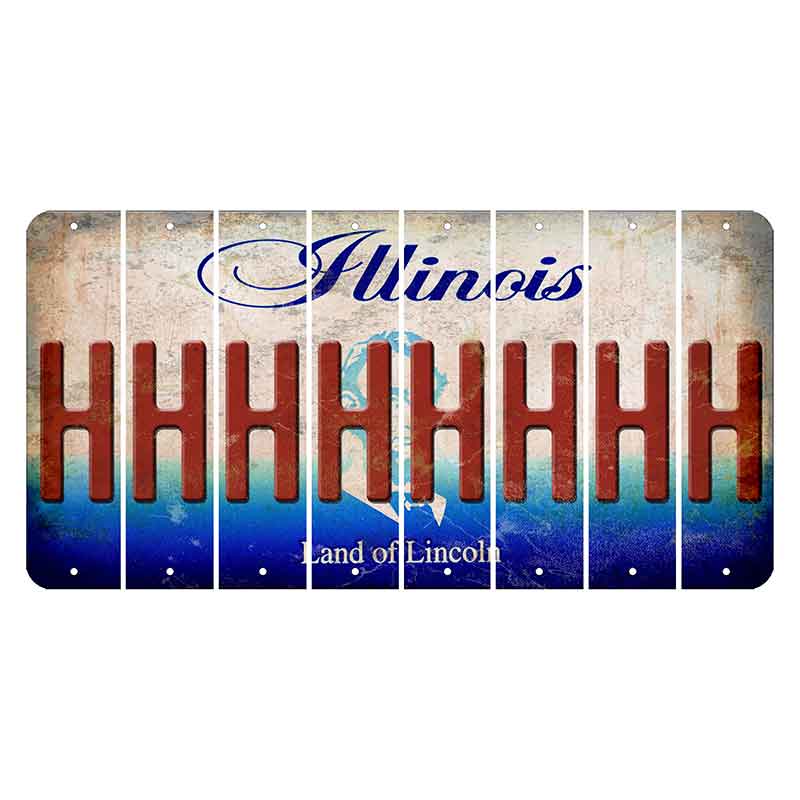 Illinois Abraham Lincoln Cut License Plate Strips (Set of 8) H