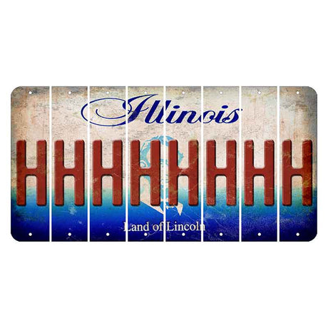 Illinois Abraham Lincoln Cut License Plate Strips (Set of 8) H