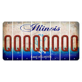 Illinois Abraham Lincoln Cut License Plate Strips (Set of 8) Q