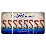 Illinois Abraham Lincoln Cut License Plate Strips (Set of 8) S