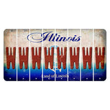 Illinois Abraham Lincoln Cut License Plate Strips (Set of 8) W