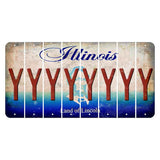 Illinois Abraham Lincoln Cut License Plate Strips (Set of 8) Y