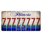 Illinois Abraham Lincoln Cut License Plate Strips (Set of 8) Z