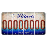 Illinois Abraham Lincoln Cut License Plate Strips (Set of 8) 0