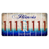 Illinois Abraham Lincoln Cut License Plate Strips (Set of 8) 1