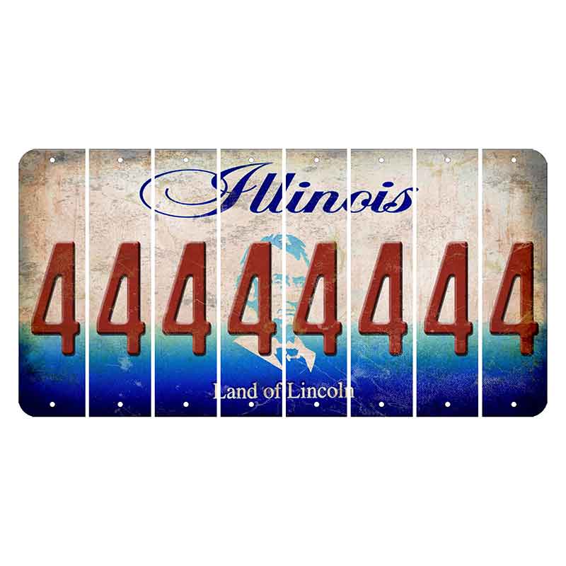 Illinois Abraham Lincoln Cut License Plate Strips (Set of 8) 4