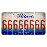 Illinois Abraham Lincoln Cut License Plate Strips (Set of 8) 6