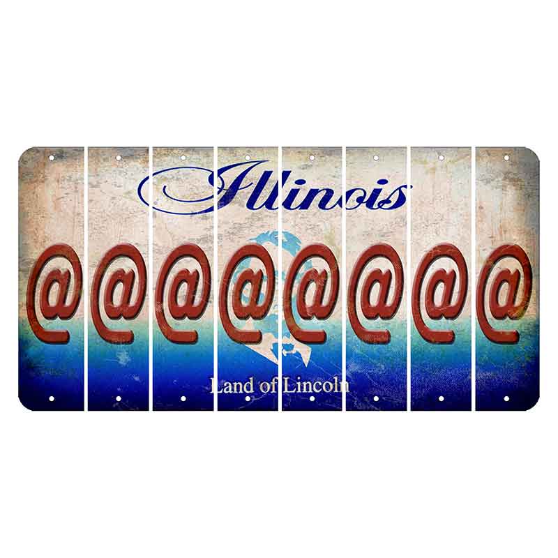 Illinois Abraham Lincoln Cut License Plate Strips (Set of 8) At Sign