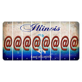 Illinois Abraham Lincoln Cut License Plate Strips (Set of 8) At Sign