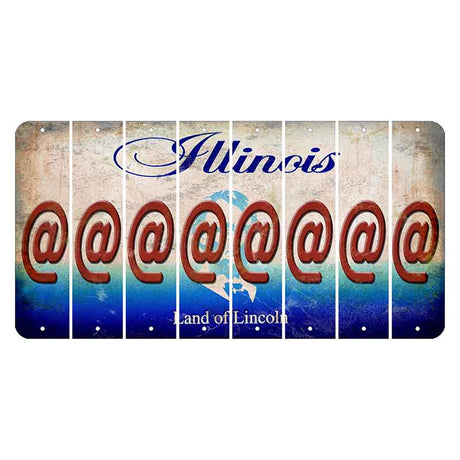 Illinois Abraham Lincoln Cut License Plate Strips (Set of 8) At Sign