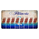 Illinois Abraham Lincoln Cut License Plate Strips (Set of 8) Hashtag