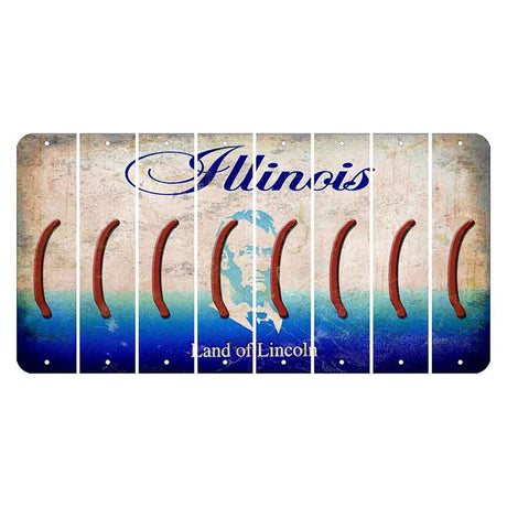 Illinois Abraham Lincoln Cut License Plate Strips (Set of 8) Parenthesis - Left