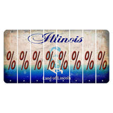 Illinois Abraham Lincoln Cut License Plate Strips (Set of 8) Percent Sign