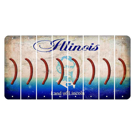 Illinois Abraham Lincoln Cut License Plate Strips (Set of 8) Parenthesis - Right