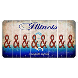 Illinois Abraham Lincoln Cut License Plate Strips (Set of 8) And Sign